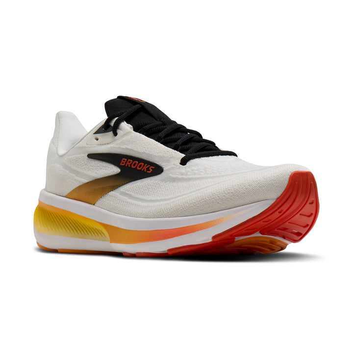 Brooks Men's Revel 9 - White/Orange/Black angle