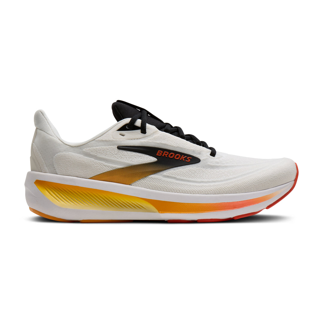Brooks Men's Revel 9 - White/Orange/Black lateral