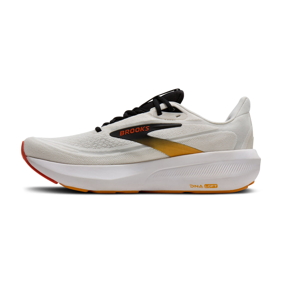 Brooks Men's Revel 9 - White/Orange/Black medial