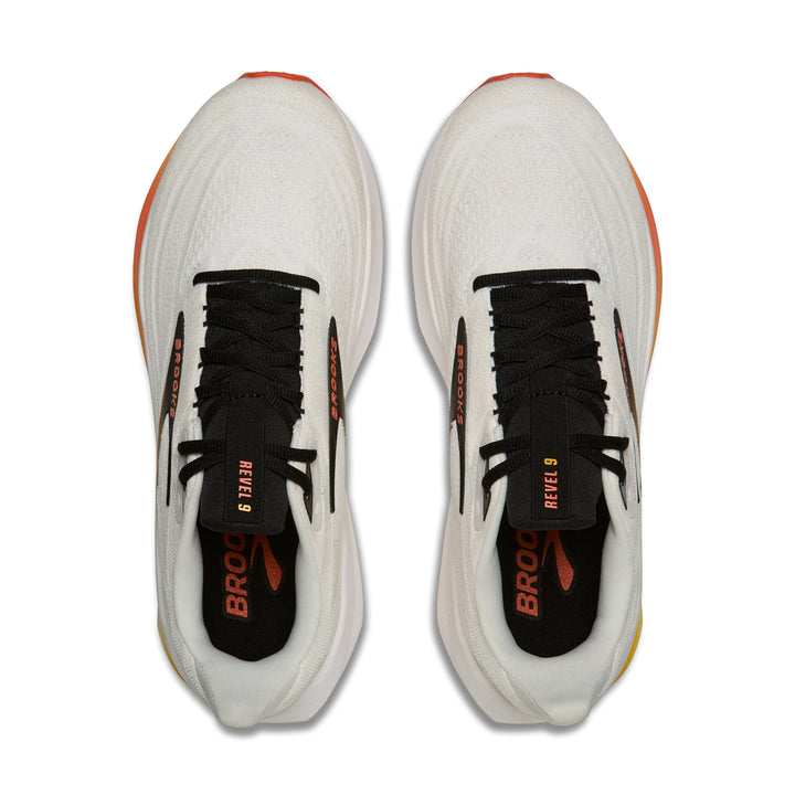 Brooks Men's Revel 9 - White/Orange/Black top
