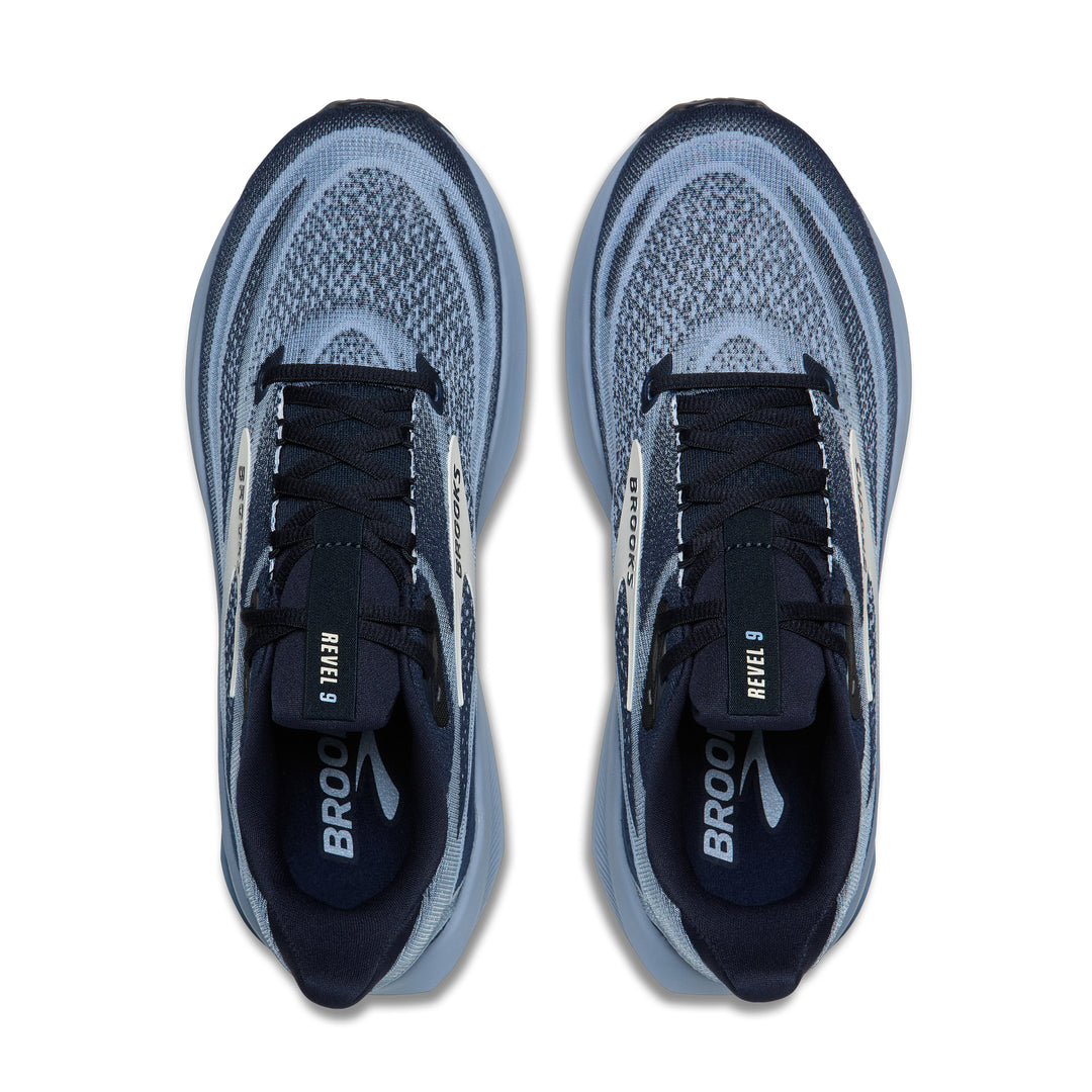 Brooks Men's Revel 9 - Navy/Blue/Blue Wash top