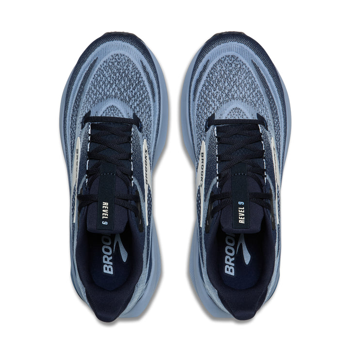 Brooks Men's Revel 9 - Navy/Blue/Blue Wash top