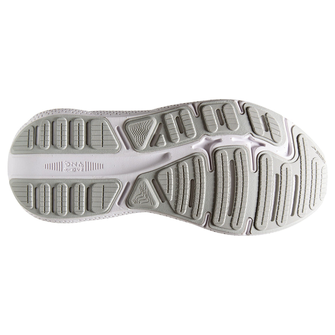 Brooks Womens Ghost Max Wide- White/Oyster/Metallic Silver (1203951D124)