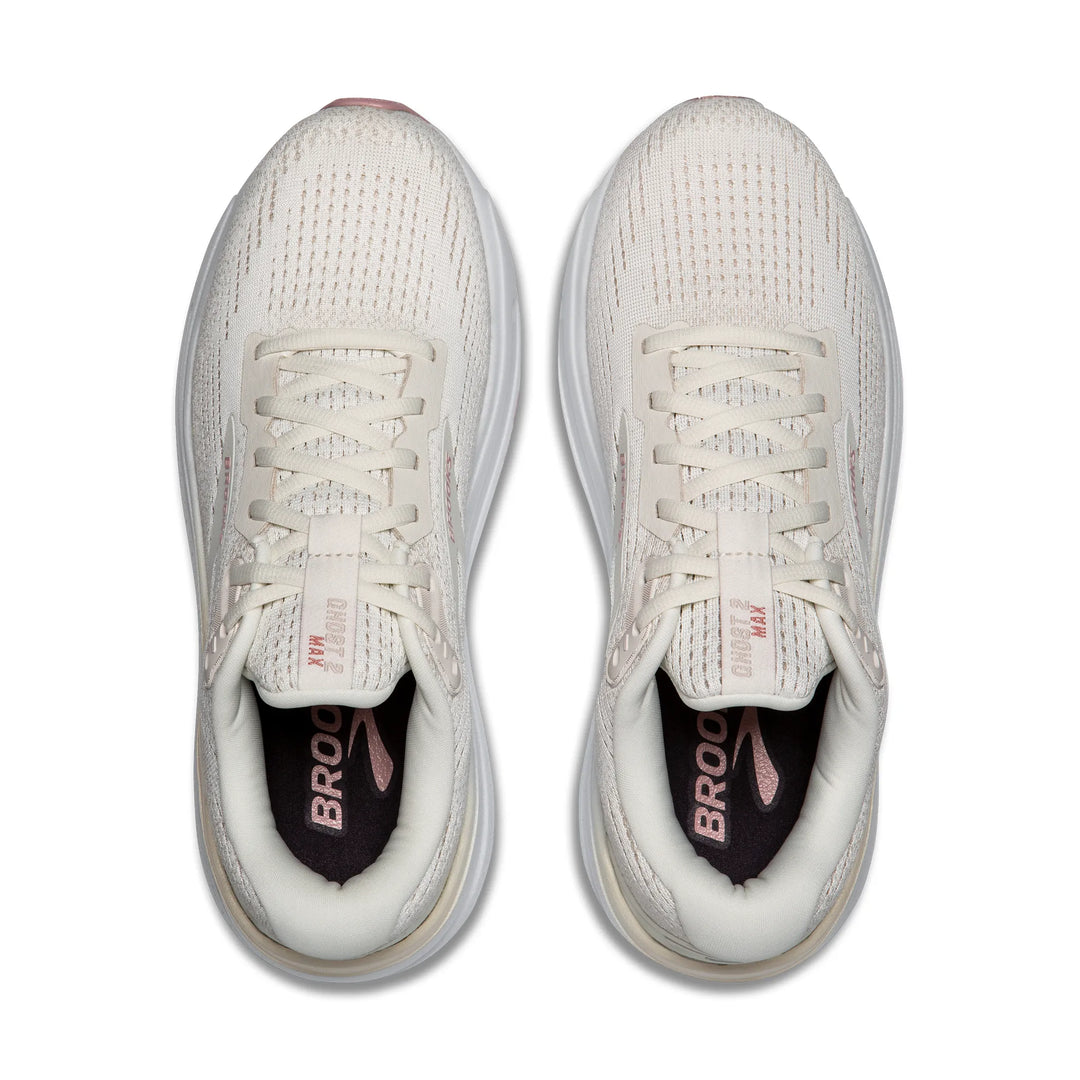 Brooks Ghost Max 2 para mujer, color leche de coco/gris/zephyr, extra ancho (120420-2E-190)