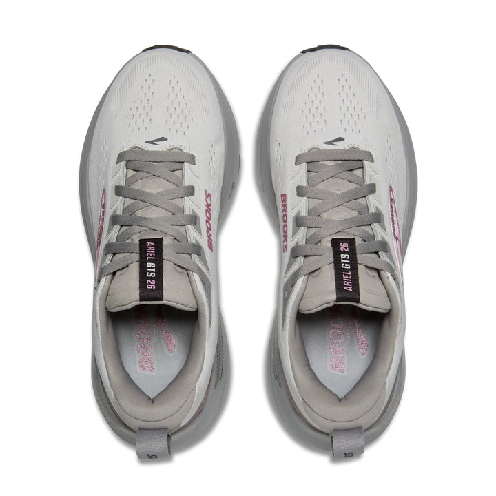 Brooks Women's Ariel GTS 26 (Wide) - Oyster Mushroom/Alloy/Pink