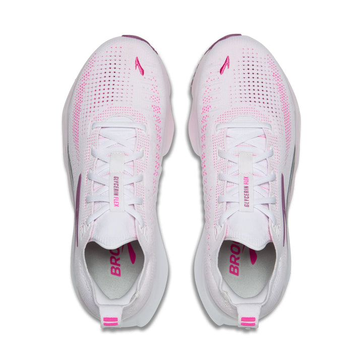 Brooks Women's Glycerin Flex - White/Cyber Pink/Argyle