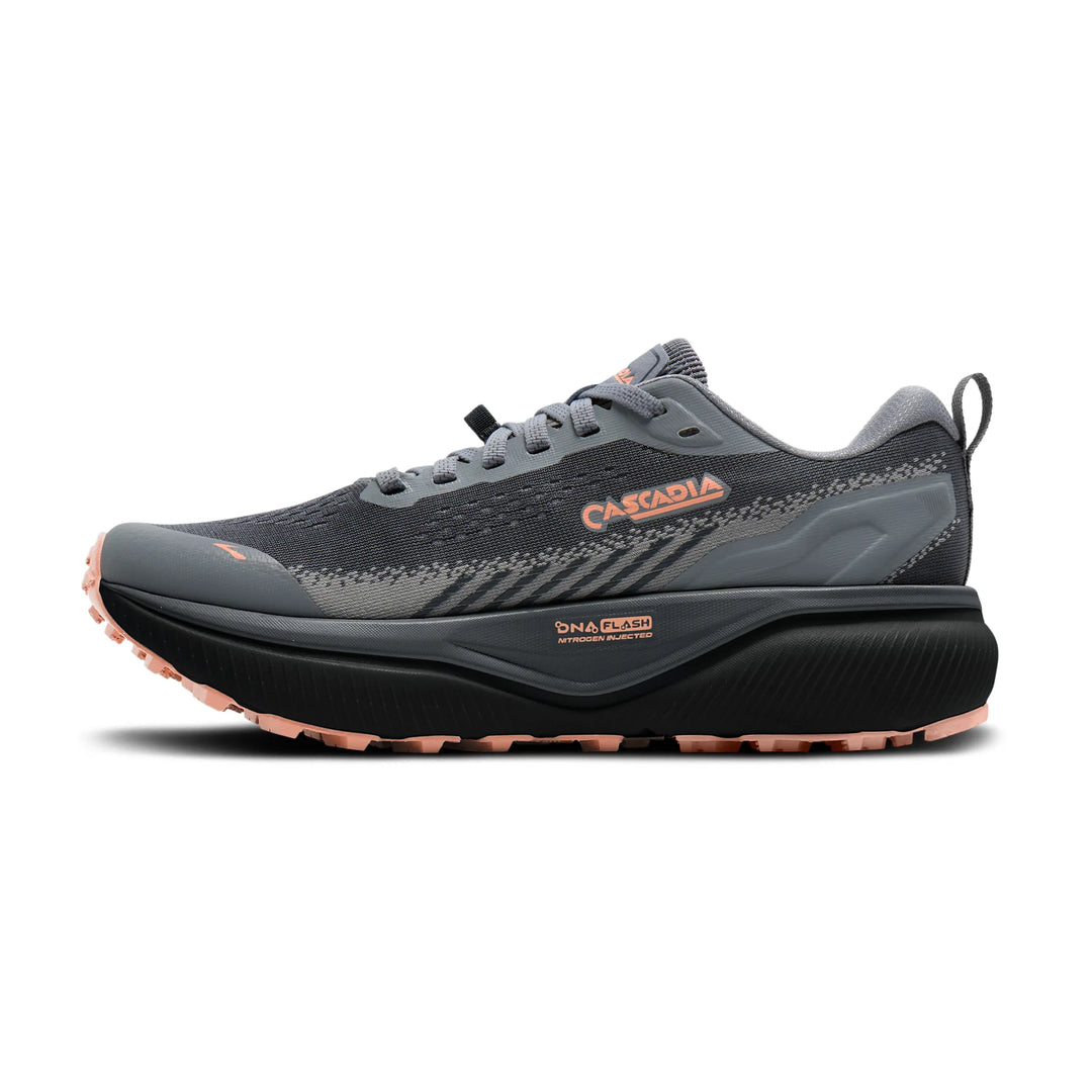 Brooks Women's Cascadia 20 (Wide) - Grey/Grey/Peach