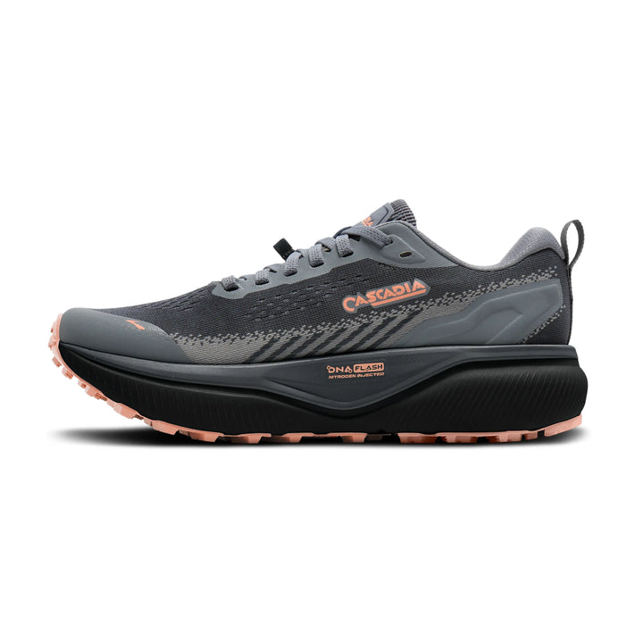 Brooks Women's Cascadia 20 (Wide) - Grey/Grey/Peach