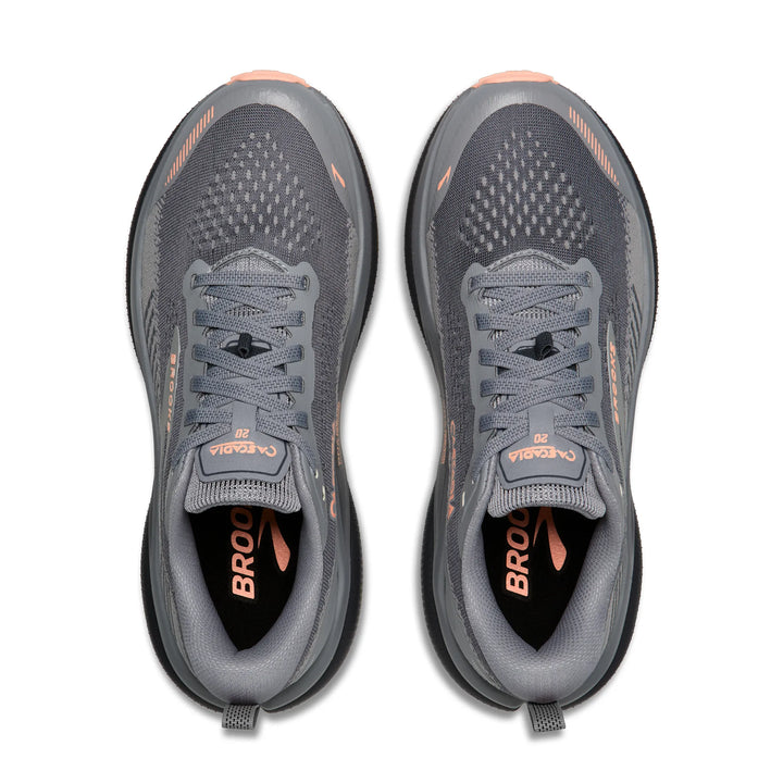 Brooks Women's Cascadia 20 (Wide) - Grey/Grey/Peach