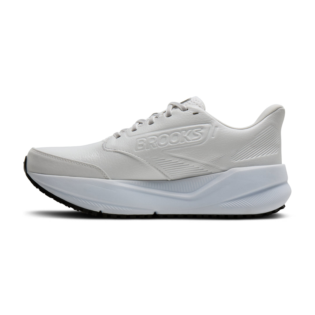 Brooks Women's Ghost Max Slip Resistant (Wide) - White/White medial
