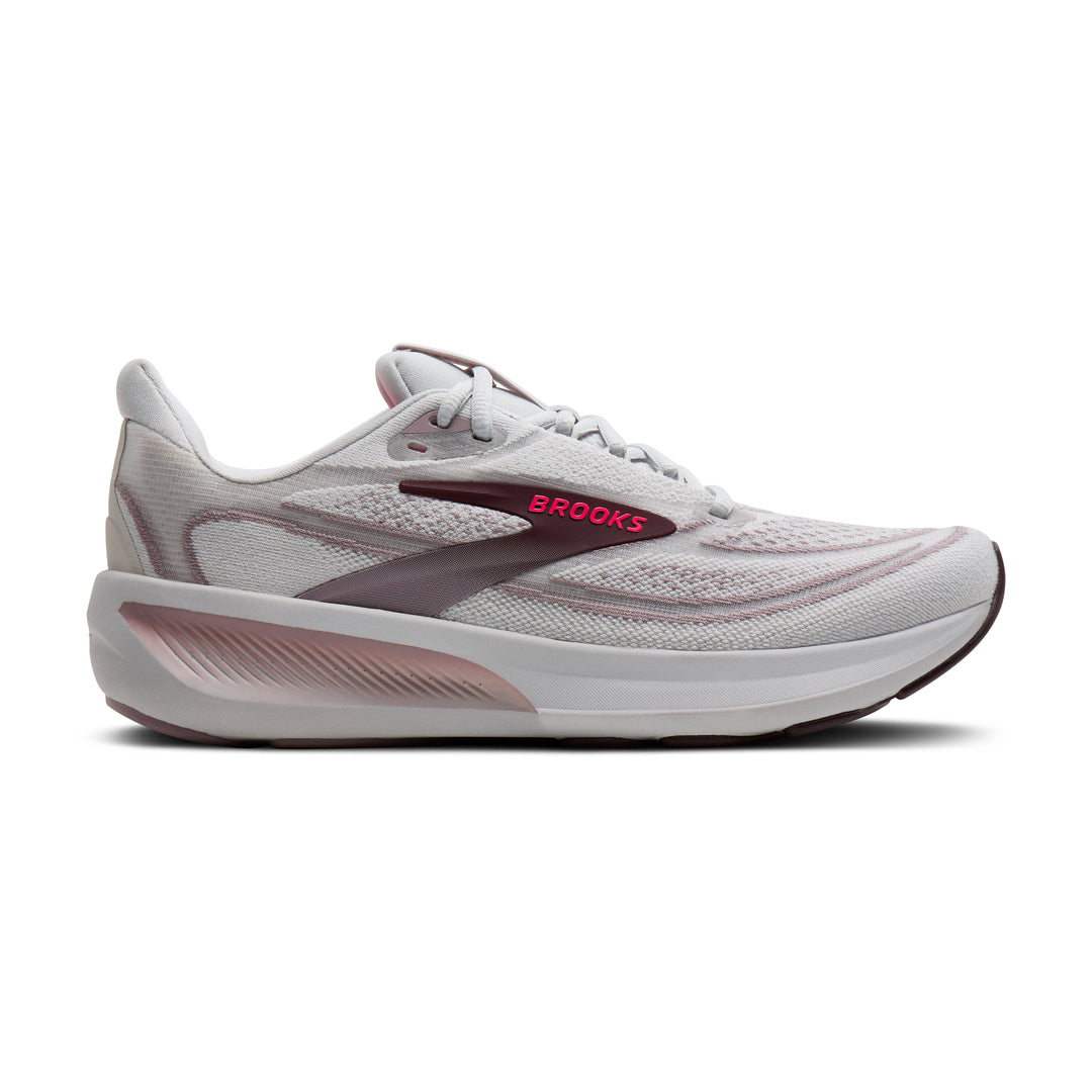 Brooks Women's Revel 9 (Wide) - Grey/Rose/Raisin lateral
