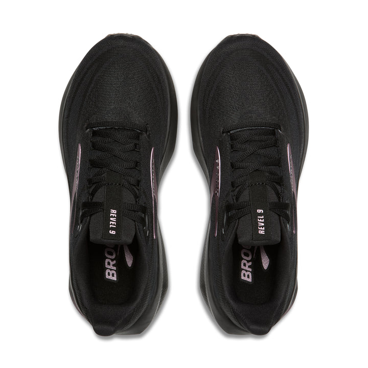 Brooks Women's Revel 9 - Black/Black/Rose Gold top