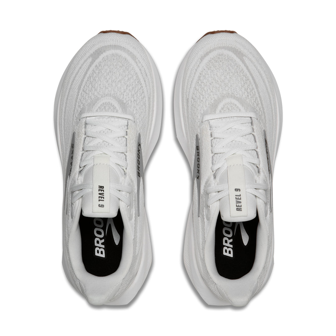 Brooks Women's Revel 9 (Wide) - White/Grey/Black top
