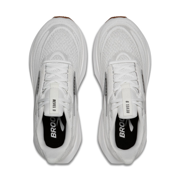 Brooks Women's Revel 9 (Wide) - White/Grey/Black top