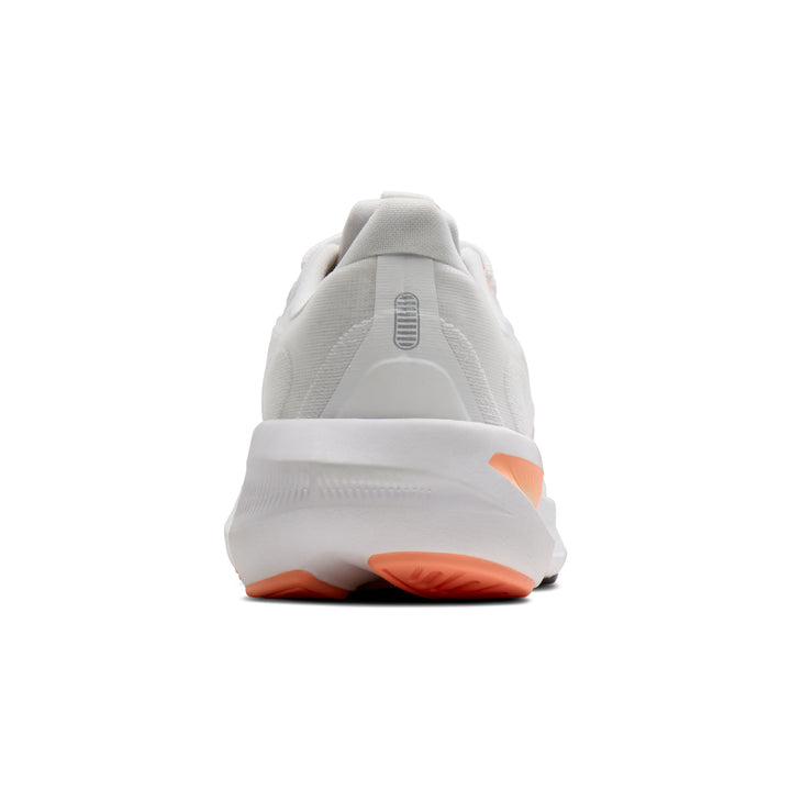 Brooks Women's Revel 9 - White/Cyber Peach/Purple heel