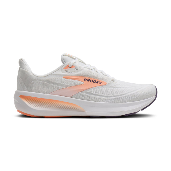 Brooks Women's Revel 9 - White/Cyber Peach/Purple lateral