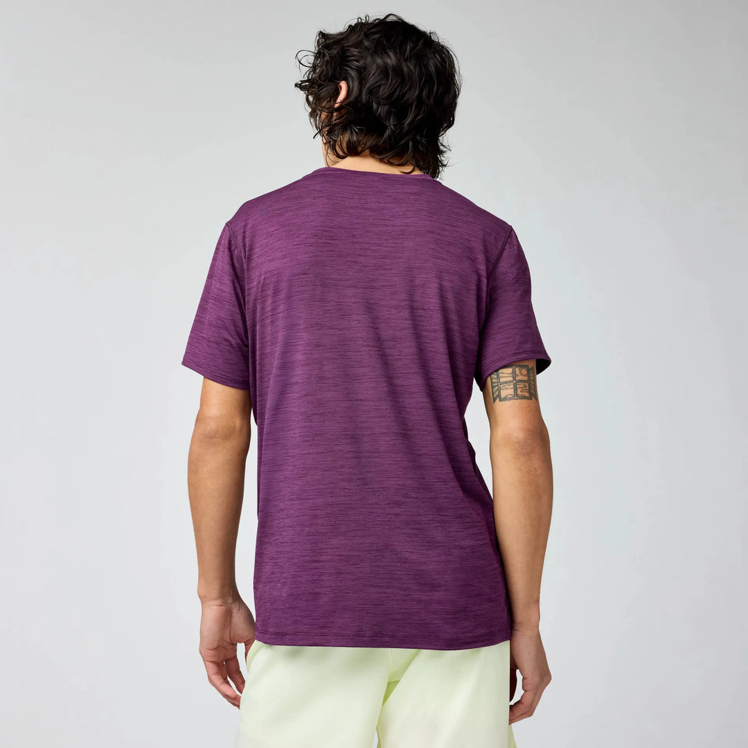 Brooks Luxe Short Sleeve - Htr Burgundy Blaze - MEN (211498-548)