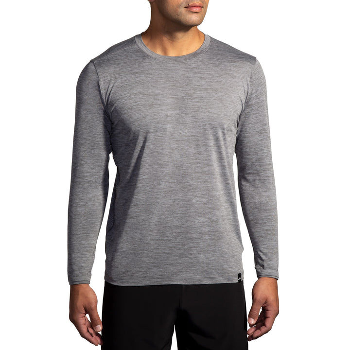 Brooks Luxe Long Sleeve - Htr Charcoal - MEN (211514)