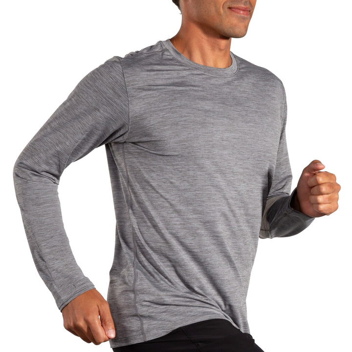 Brooks Luxe Long Sleeve - Htr Charcoal - MEN (211514)