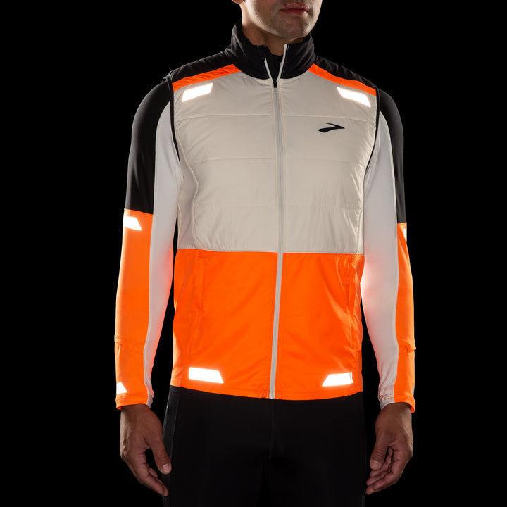 Chaleco con aislamiento visible Brooks Run - Crudo/Fluoro Flash/Negro - HOMBRE (211518)