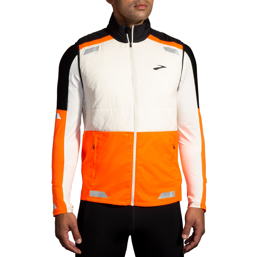 Chaleco con aislamiento visible Brooks Run - Crudo/Fluoro Flash/Negro - HOMBRE (211518)