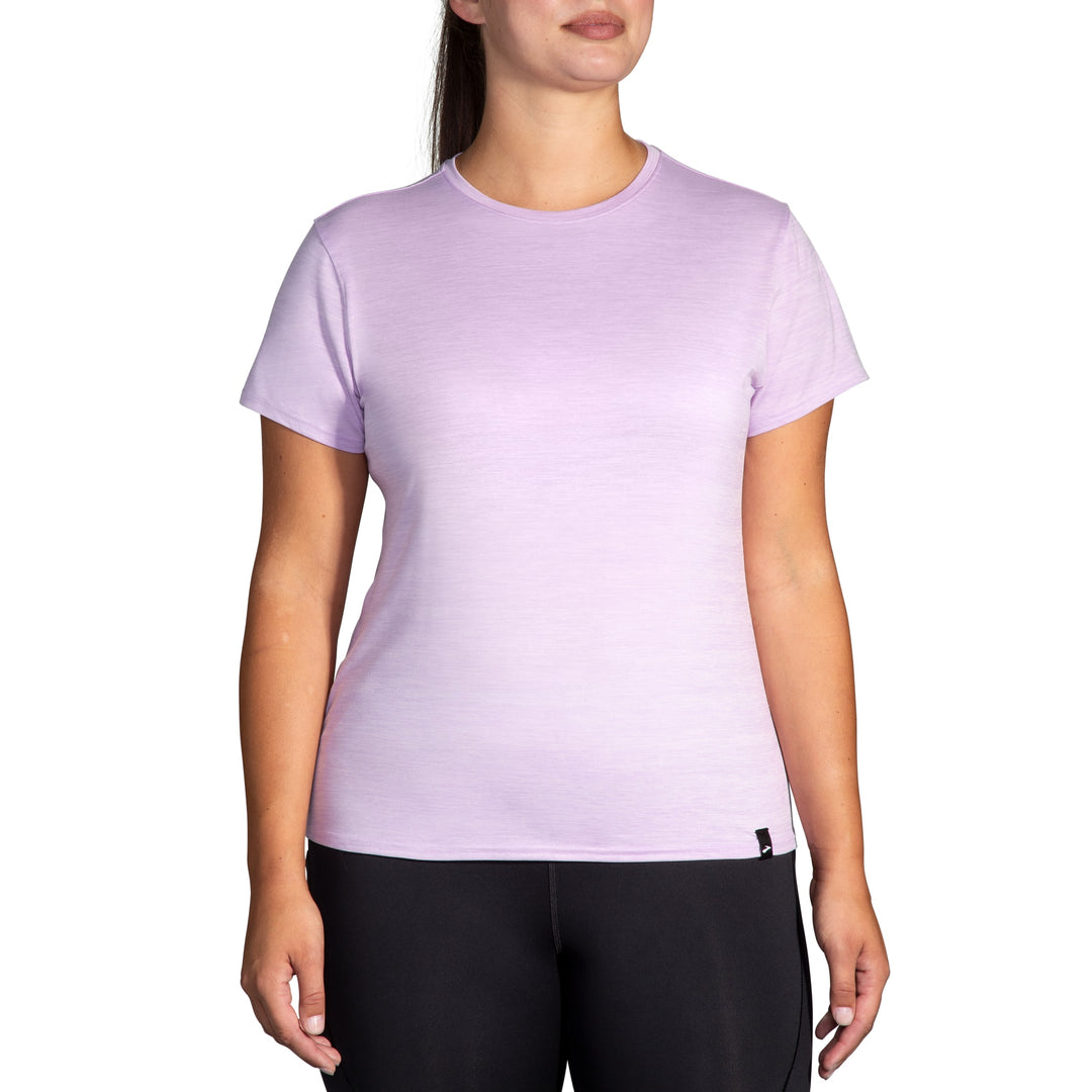 Brooks Luxe Short Sleeve - Htr Lt Orchid - WOMEN (221659)