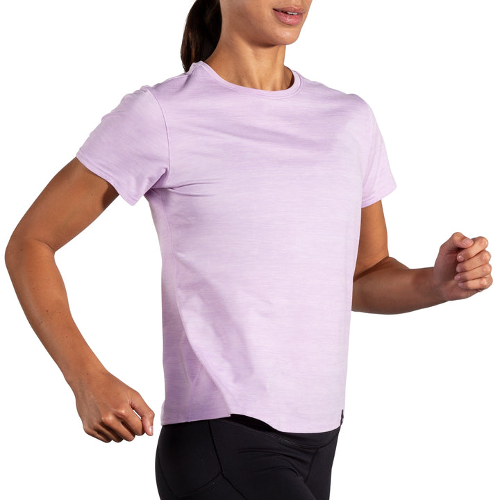 Brooks Luxe Short Sleeve - Htr Lt Orchid - WOMEN (221659)