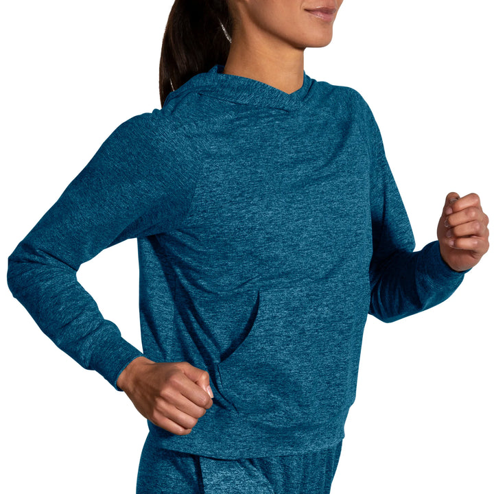 Sudadera con capucha Brooks Luxe - Htr Moroccan Blue - MUJER (221665-471)