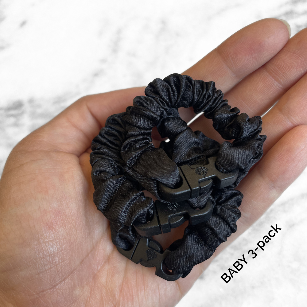 BABY 3-Pack Buckle Scrunchies Bundle - No Snagging, No Tangles