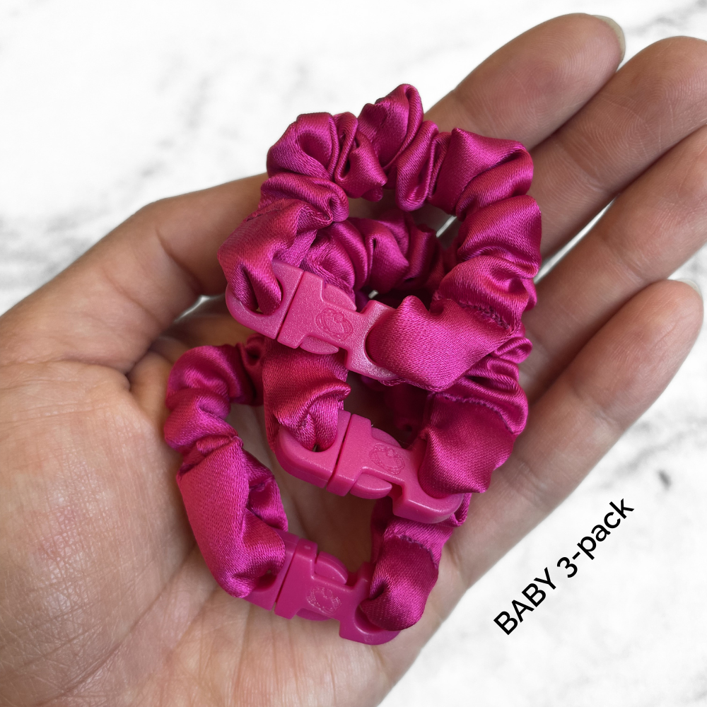 BABY 3-Pack Buckle Scrunchies Bundle - No Snagging, No Tangles