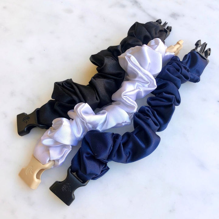 Power Trio - 3-Pack Neutral Buckle Scrunchies Bundle - No Snagging, No Tangles