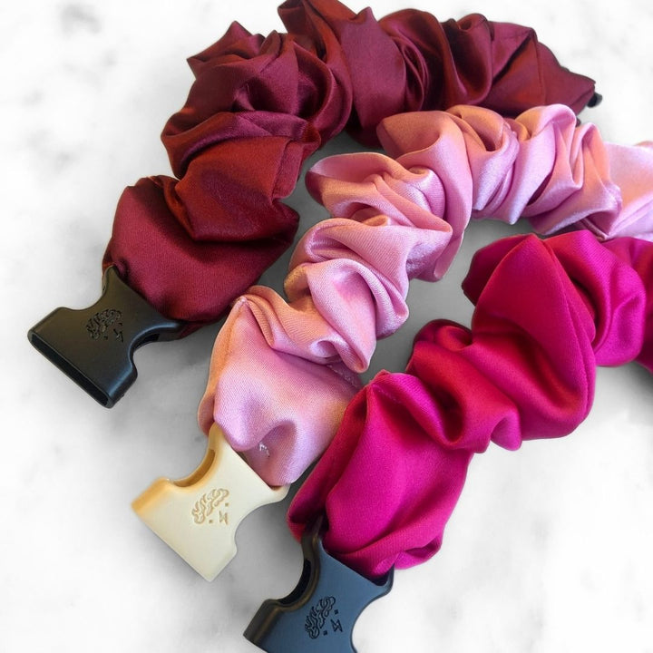 Valentine's Day Gift Set Bundle - 3-Pack Buckle Scrunchies - No Snagging, No Tangles