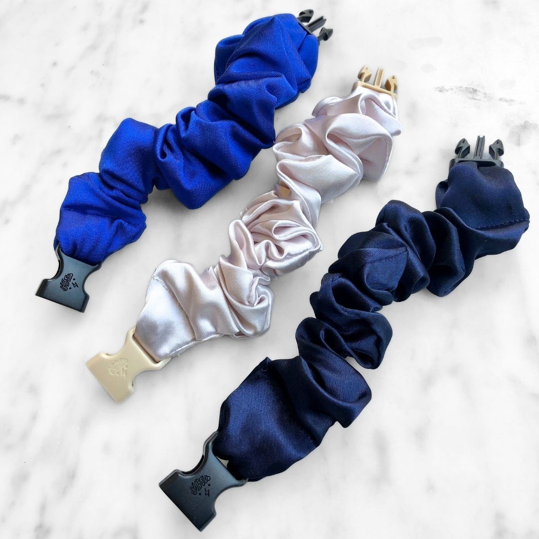 Winter Wonderland Bundle - 3-Pack Hanukkah Holiday Buckle Scrunchies - No Snagging, No Tangles
