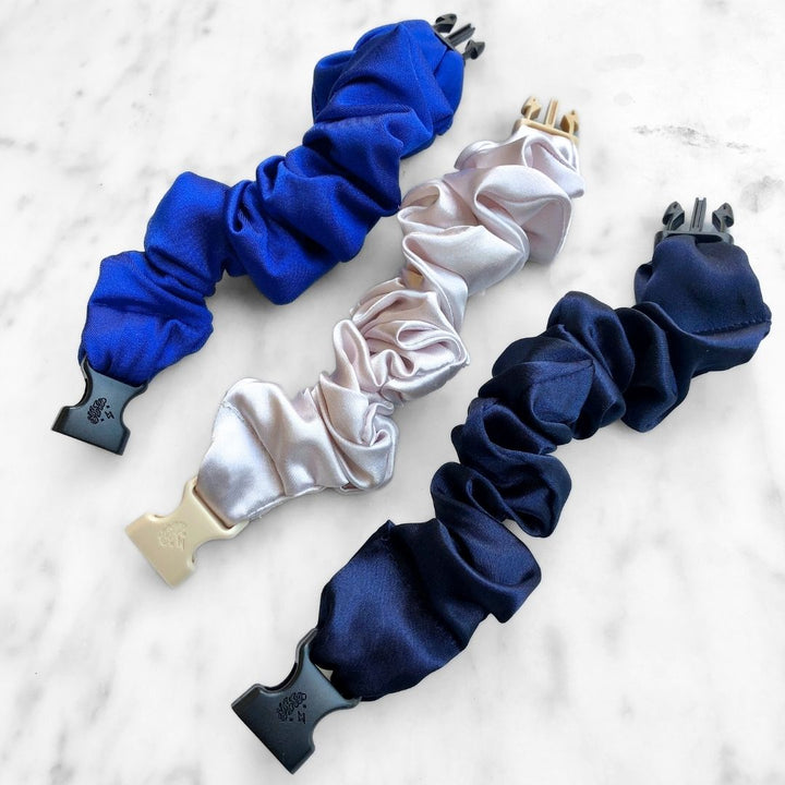 Winter Wonderland Bundle - 3-Pack Hanukkah Holiday Buckle Scrunchies - No Snagging, No Tangles