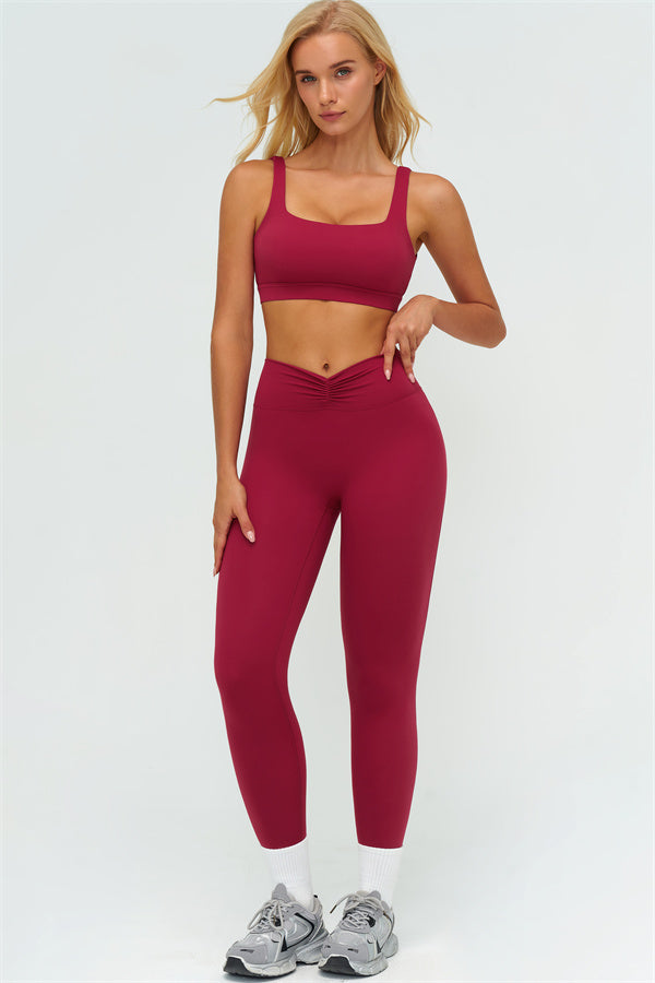 The Lushness V-Back Sports Bra Leggings 2-Piece Set