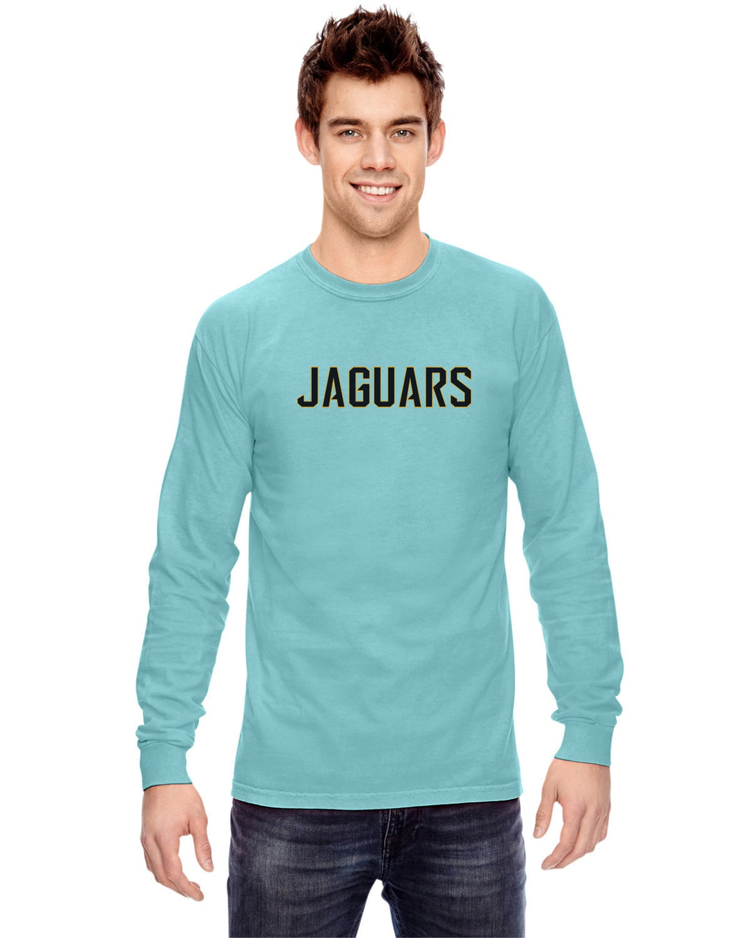 Flag Football Jaguars Comfort Colors Adult Heavyweight RS Long-Sleeve T-Shirt (C6014)