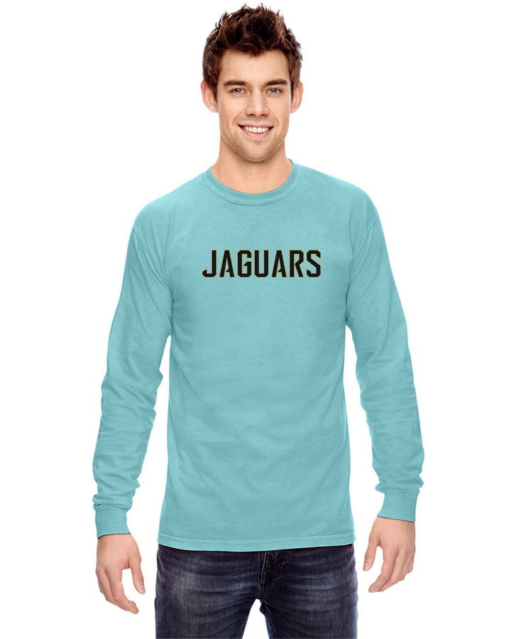 Camiseta de manga larga RS de peso pesado para adultos con colores cómodos de los Jaguars Flag Football (C6014)