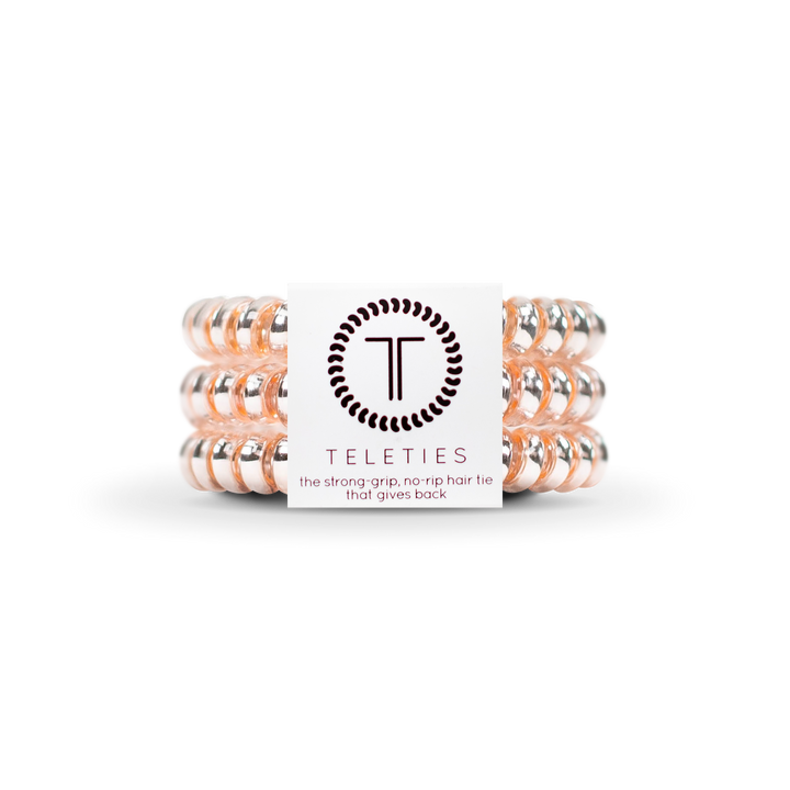 TELETIES - Spiral Hair Coils | Small | Millennial Pink Hair Ties