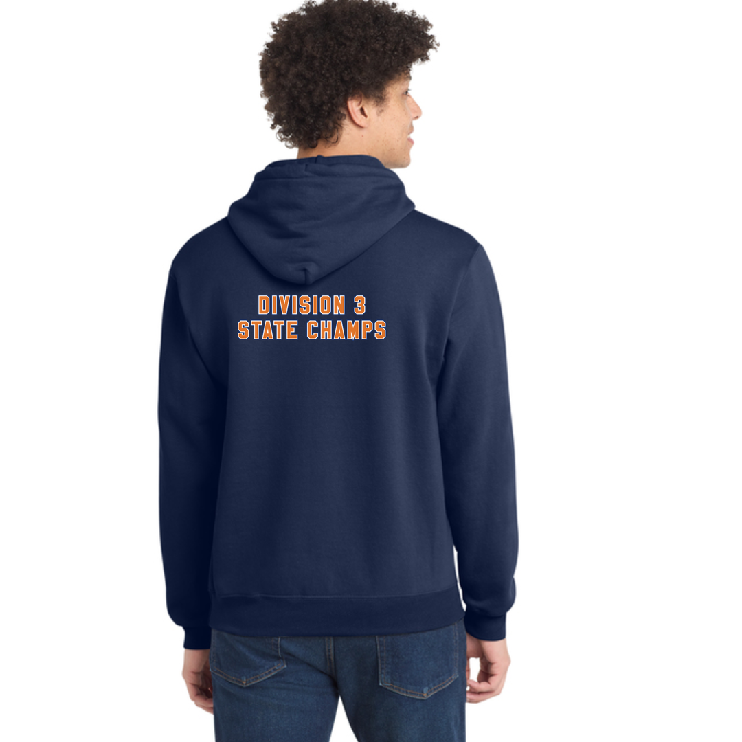 Walpole Track & Field- BAY STATE CHAMPS- Unisex Fleece Pullover Hooded Sweatshirt (PC78H)