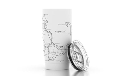 Vaso de pinta aislado de 20 oz con el mapa de Cape Cod de Well Told (50092)