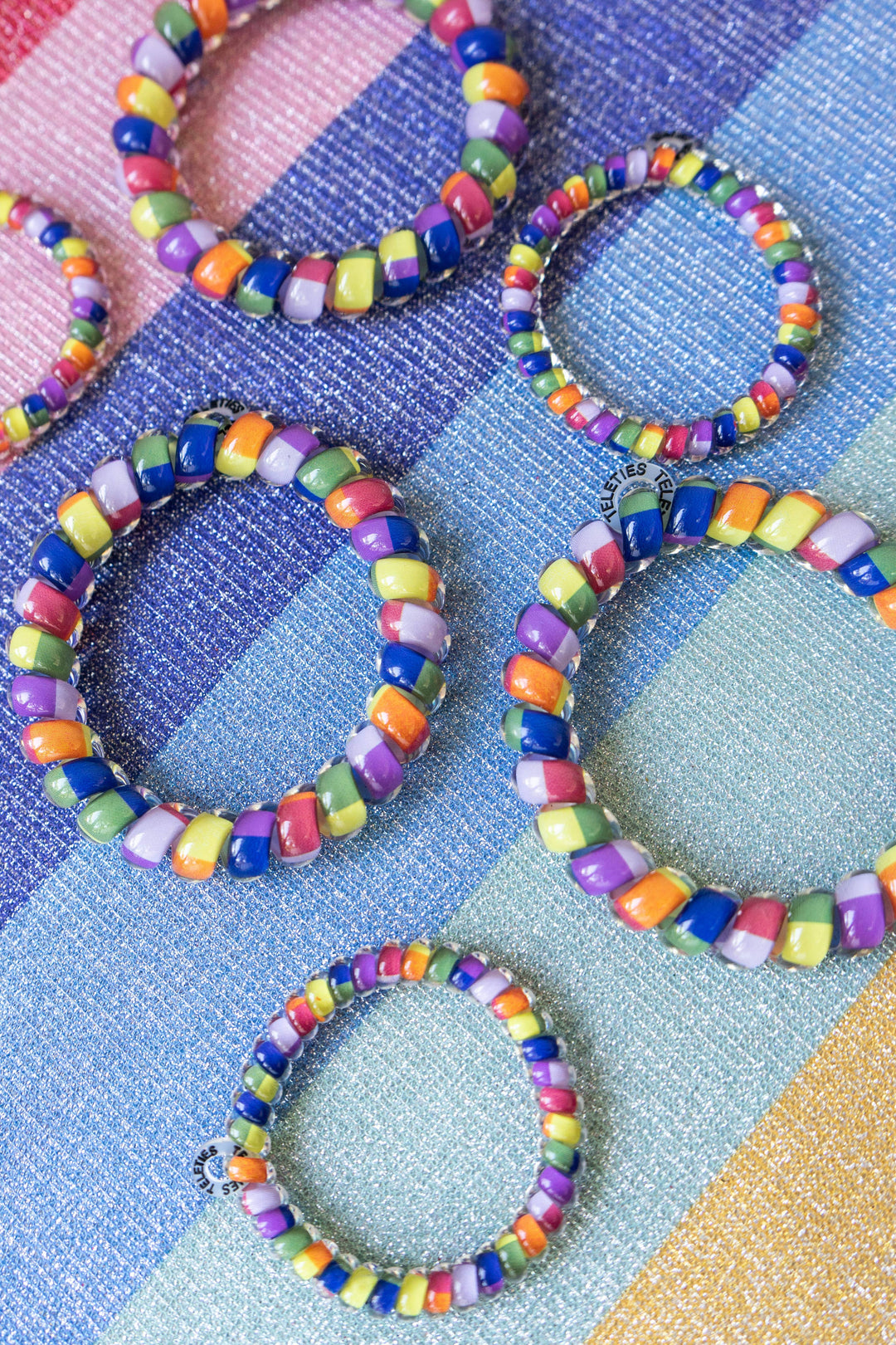 TELETIES - Spiral Hair Coils | Small | Chasing Rainbows Hair Ties