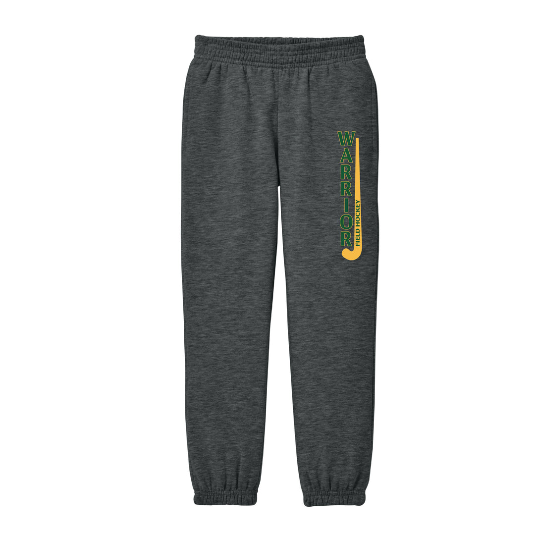 Warrior Field Hockey - Youth Unisex Fleece Sweatpants - Heathered Charcoal (DT6112Y)