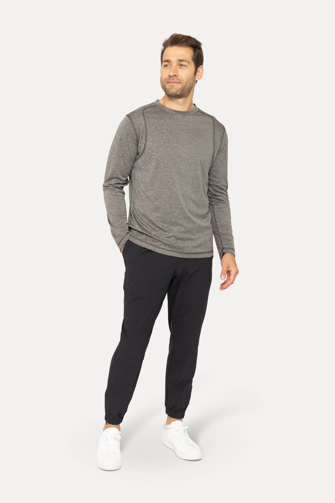 Mono B - Side Zip Ankle Joggers - Grey MEN