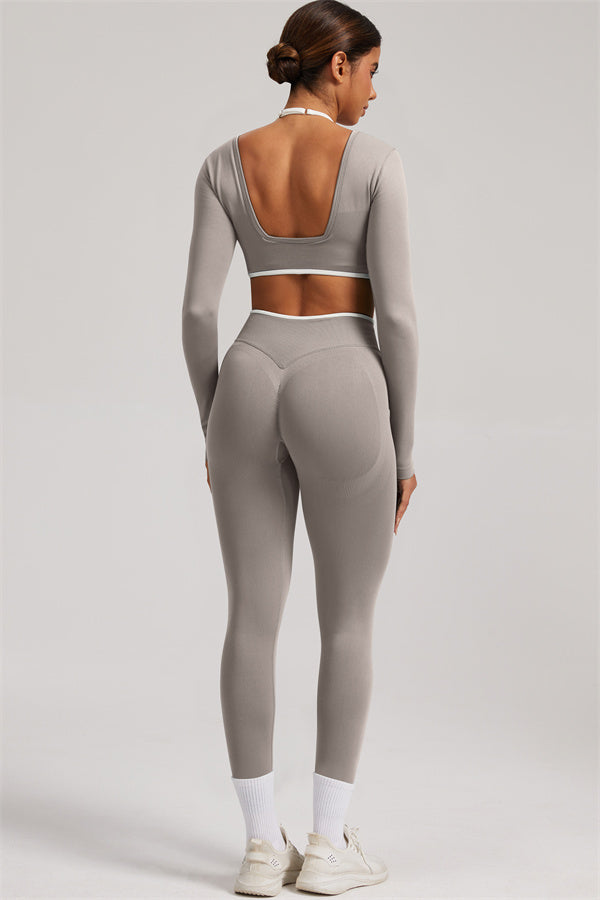 The Elevate New Long Sleeve Crop top Leggings 2-Piece Set