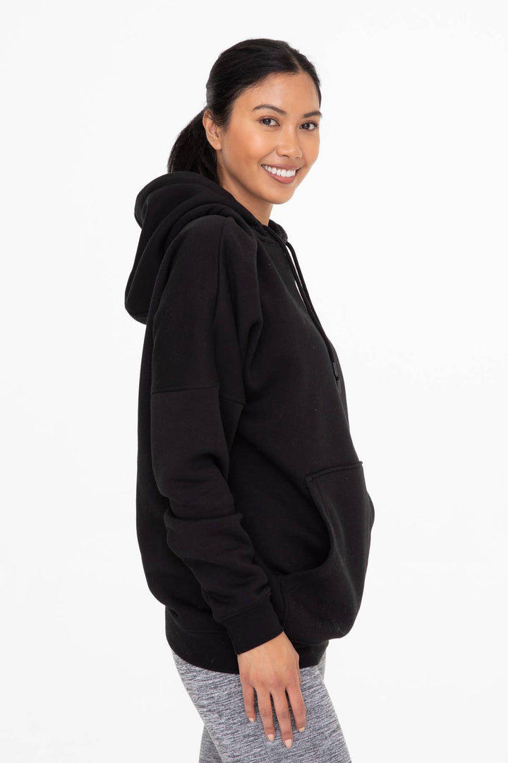 Mono B - Longline Slim Fit Fleece Hoodie Women's - PEARL IVORY