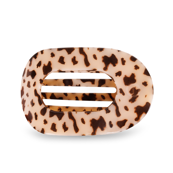 TELETIES - Round Flat Hair Clip | Large | Blonde Tortoise