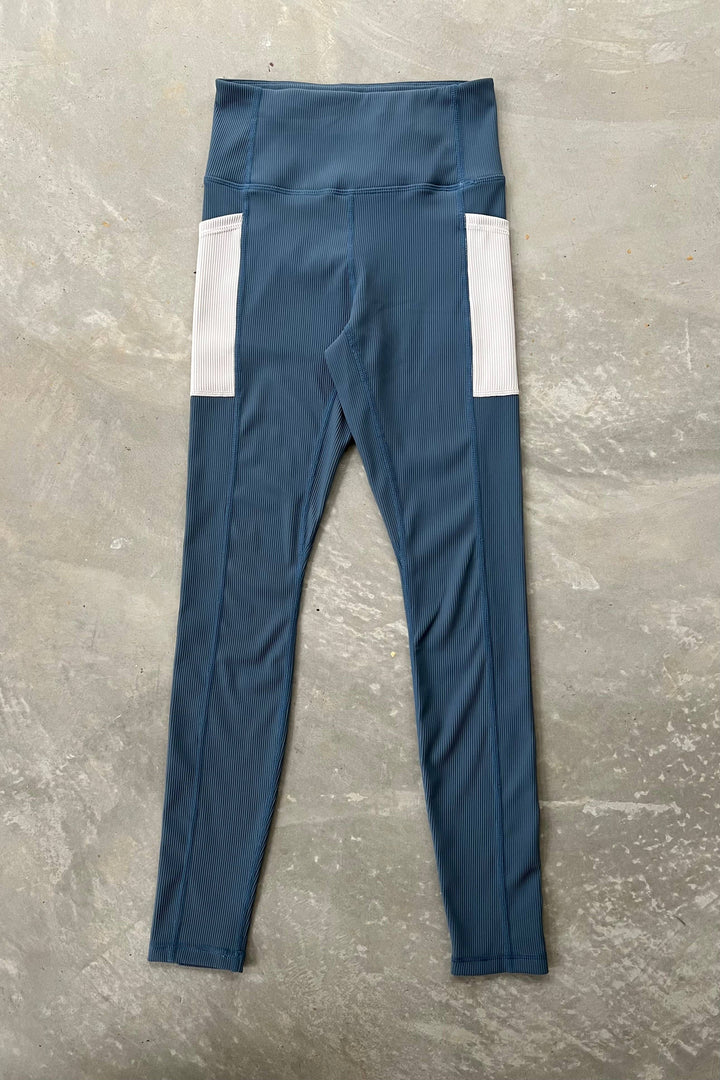 Relay Active - Kayla Pocket Leggings - Blue Slate/Oatmeal WOMEN