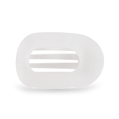 TELETIES - Round Flat Hair Clip | Medium | Coconut White