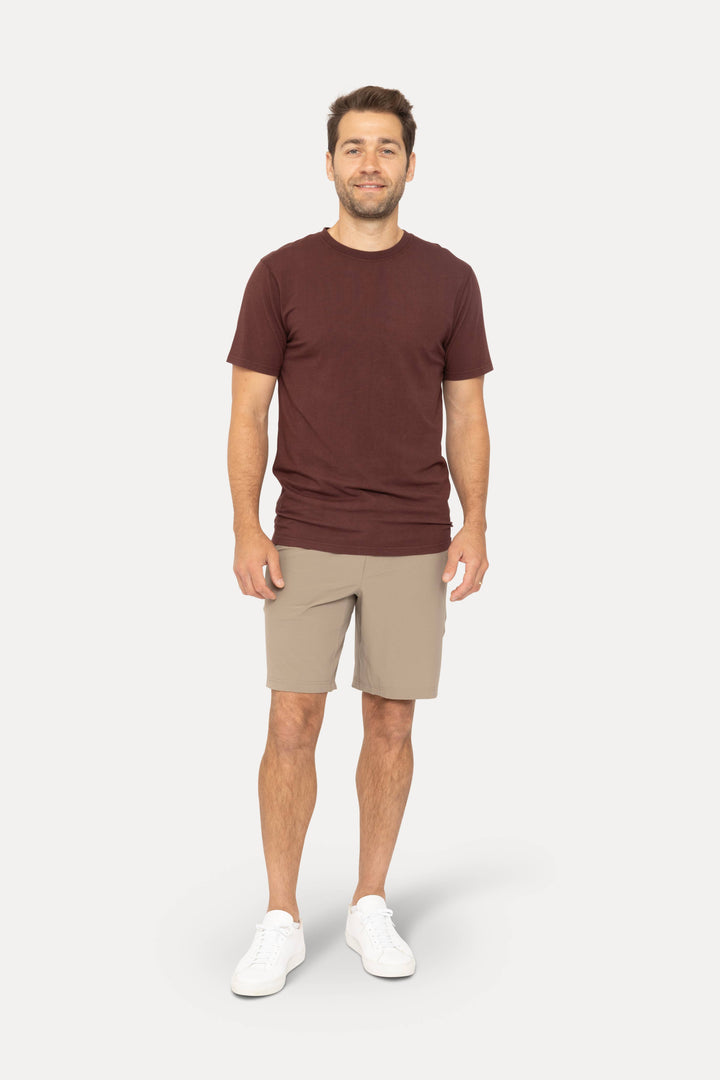 Mono B - Drawstring Shorts with Pockets - Dark Wood MEN