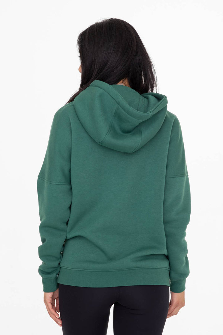 Mono B - Sudadera con capucha de polar de corte ajustado y largo para mujer - MARFIL PERLA